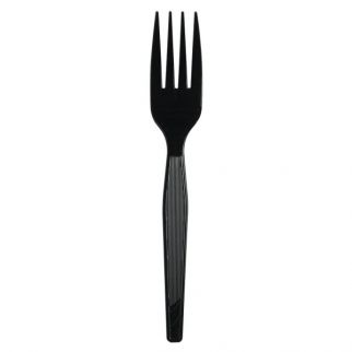 Dixie® Medium Weight Polystyrene Black Fork, 1000/Case