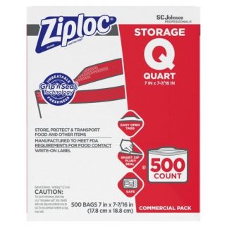 Sc Johnson Ziploc® Storage Bag Quart, Case Of 500