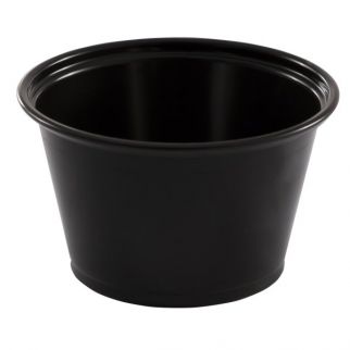 Empress Plastic Portion Cup 4oz Black 50 / 50 Cs