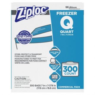 Ziploc® Freezer Quart Bags, Case Of 300