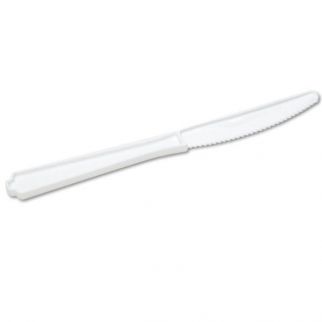 Skilcraft Plastic Flatware, Type Iii, Knife, White, Package Of 100