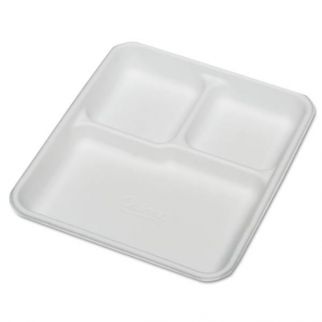 Skilcraft Rectangular Compartment Plates, White, 10 X 0.88 X 8, 500/Carton