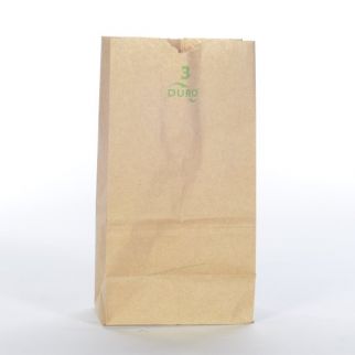 Duro Brown General Grocery Bag With Kraft Paper Case Of 500
