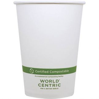 World Centric Paper Bowls, 32 Oz, 4.4" Diameter X 5.8"H, White, Case Of 500