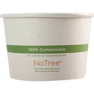 World Centric No Tree Paper Bowls, 16 Oz, 4.4"Diameterx3"H, Natural, Case Of 500