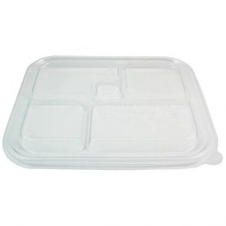 World Centric Plalid For Fiber Bento Bx Container,12.1x9.8x0.8,clear,case Of 300