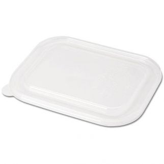 World Centric Pla Lid For Fiber Container, 8.8 X 6.9 X 0.8, Clear, Case Of 400