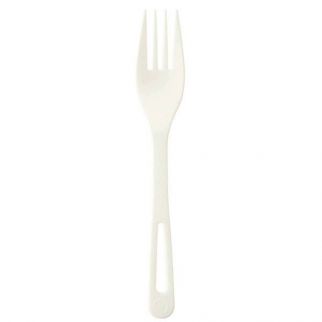 World Centric Tpla Compostable Cutlery, Fork, 6.3", White, Case Of 1000