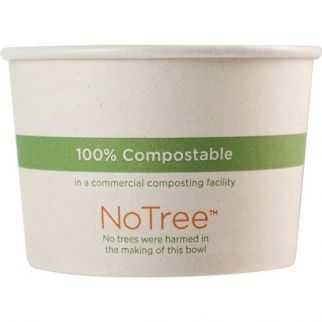 World Centric No Tree Paper Bowls, 8 Oz, 3.4"Diameterx2.3"H,natural, Case Of 1,000