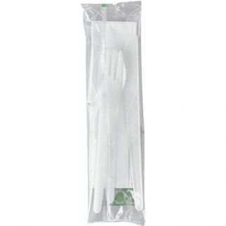 Eco-Products 6 In Plant Ware White Compostable Cutlery Kit Case Of 250