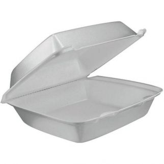 Dart White Medium Hinged 1-Compartment Containers W/ Removable Lid (200-Case)