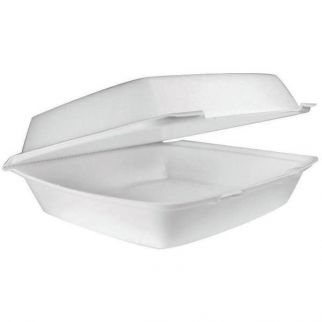 Dart 9-3/8 In. X 9 In. X 3 In. Single Compartment Foam Container (200-Case)