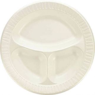Dart 10.25 In. Compartmented Laminated White Quiet Classic Plate (500-Case)