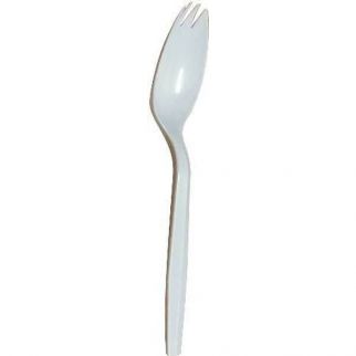 Primesource White Medium Weight Polypropylene Spork (1000-Case)