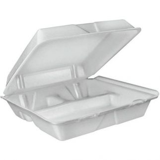 Dart 9-3/8 In. X 9 In. X 3 In. Container W/ 3-Compartment (200-Case)