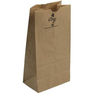 Duro 5 In. X 3 In. X 9.75 In. 4 Lb. Kraft Grocery Bags (500-Pack)