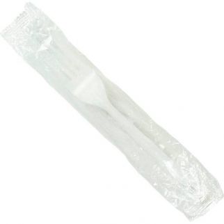 Max Packaging White Medium Weight Wrapped Forks (1000-Case)