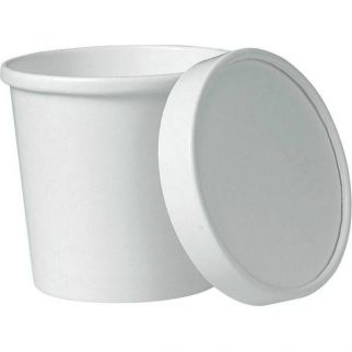 Solo 8 Oz. White Solo Heavy-Duty Paper Food Containers W/ Vented Lids (250-Case)