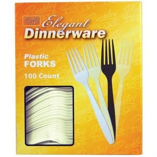 Berk Almond Heavy Weight Polystyrene Fork Boxed (10-Case)