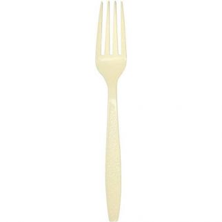 Almond Heavy Weight Polystyrene Bulk Fork (1000-Case)