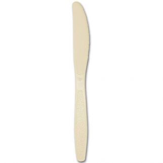 Almond Heavy Weight Polystyrene Bulk Knife (1000-Case)
