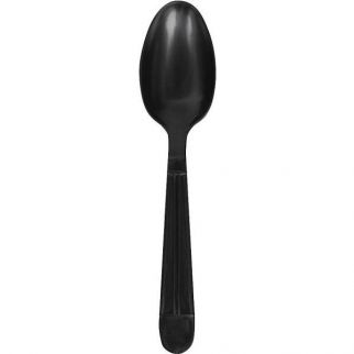 Primesource Black Polystyrene Heavy-Weight Wrapped Teaspoon (1000-Case)