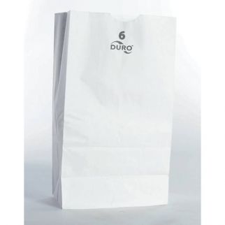 Duro 6# 6 In. X 3-5/8 In. X 11-1/16 In. Standard White Grocery Bags (500-Pack)