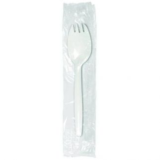 Berk White Medium-Weight Disposable Spork (250-Case)