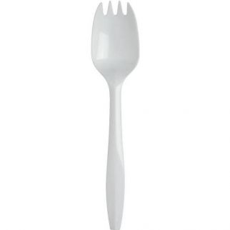 Dixie Ultra Smartstock Med-Weight Disposable White Plastic Sporks (960-Case)