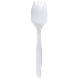 Primesource White Medium Weight Polypropylene Wrapped Spork (1000-Case)