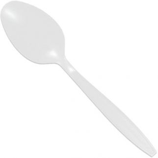Max Packaging White Medium Weight Styrene Bulk Spoons
