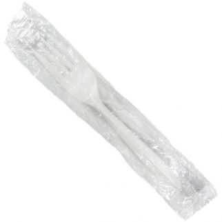 Max Packaging White Medium Weight Wrapped Forks