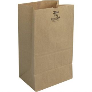 Duro 20 Lb 8.25 In. X 5-15/16 In. X 13-3/8 In. Kraft Sh Grocery Bag