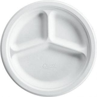 Chinet Vestry 10.25 In. 3-Compartment White Paper Plate (125-Pack)