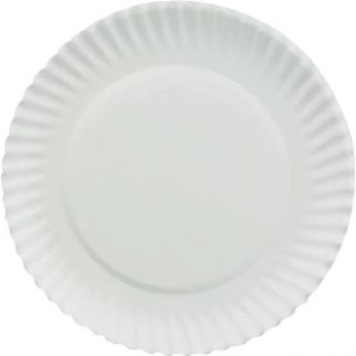 Green Label 6 " Uncoated Paper Plates "White Case Of 1000