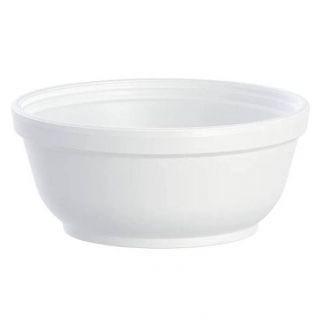 Dart 8 Oz. White Disposable Polystyrene Foam Bowl (1000-Case)