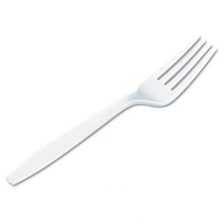 Primesource White Heavy-Duty Plastic Fork (1000-Case)