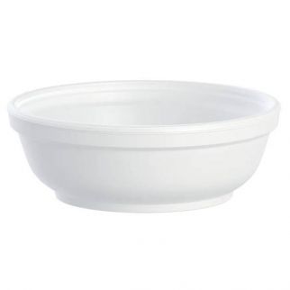 Dart 6 Oz. White Styrofoam Squat Bowl (1000-Case)