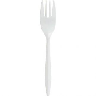 Genuine Joe Medium-Weight Forks - White (1000/Case)