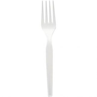 Dixie® Medium Weight Forks, Polystyrene - White (1000/Case)