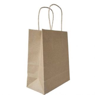 Brown Kraft Paper Bag With Twisted Handle 7x3.5x8 Case Of 250
