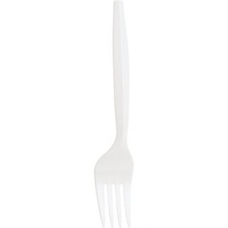 Dixie® Medium Weight White Polypropylene Fork, 1000/Case